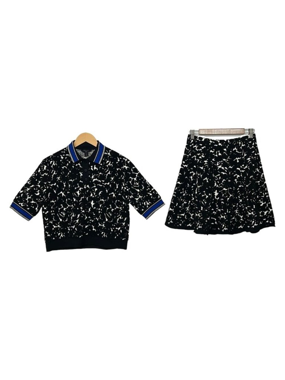 Louis Vuitton Skirt Set Black White Blue
